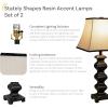 Sunnydaze Stately Shapes Resin Accent Table Lamp Set of 2-29″ H – Modern Tall Bedside Lamps – Plug-in Electric – Bulb Included
