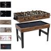 Sunnydaze 10-in-1 Game Table – Combination Multi-Game Table with Billiards, Push Hockey, Foosball, Ping Pong, Chess, Checkers, Backgammon, Bowling, Shuffleboard, Card Games(Dark Wood Stain)