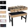 Sunnydaze 10-in-1 Game Table – Combination Multi-Game Table with Billiards, Push Hockey, Foosball, Ping Pong, Chess, Checkers, Backgammon, Bowling, Shuffleboard, Card Games(Light Wood Look)