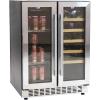 Sunnydaze 20-Bottle/63-Can Capacity Dual-Zone Wine and Beverage Refrigerator with Independent Temperature Control and LED Light
