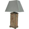 Sunnydaze 24″ Outdoor Table Lamp – Weather-Resistant Natural Slate Light for Indoor or Outdoor Use – Cotton Lampshade – Set of 2(1)
