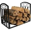 Sunnydaze 2-Foot Firewood Log Rack – Indoor/Outdoor Black Steel Decorative Fireplace Wood Storage Holder – 200-lb Capacity