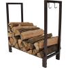 Sunnydaze 30-Inch Firewood Log Rack – Small Fireplace or Fire Pit Wood Storage Holder – Bronze – 500-lb Capacity(Bronze)