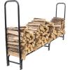 Sunnydaze 8‑Foot Firewood Rack – Outdoor Wood Storage – Black Heavy‑Duty Log Holder Wood Rack for Firewood – 1500-lb Capacity