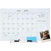 Sunnydaze Glass Calendar Dry Erase Board for Wall with Markers – Glass Magnetic Whiteboard for Home or Office – 23″ W x 17″ H – White(White)