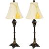 Sunnydaze Home Grandeur Resin Accent Table Lamp Set of 2-28.75″ H – Tall Bedside Lamps with Bulb Included – Plug-in Electric