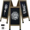 Sunnydaze Magnetic A-Frame Chalkboard Sign – Chalk Sandwich Board Sidewalk Sign – 40″ x 20″ – Black – 3-Pack(Weathered Wood)