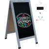 Sunnydaze Magnetic A-Frame Chalkboard Sign – Chalk Sandwich Board Sidewalk Sign – 48″ x 24″ – Rustic Brown(Graywashed)