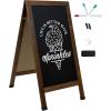 Sunnydaze Magnetic A-Frame Chalkboard Sign – Chalk Sandwich Board Sidewalk Sign – 48″ x 24″ – Rustic Brown(Rustic Brown)
