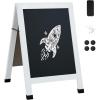 Sunnydaze Magnetic A-Frame Chalkboard Sign – Double-Sided Chalk Sandwich Board Sidewalk Sign – 30″ x 20″ – Black(White)