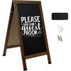 Sunnydaze Magnetic A-Frame Chalkboard Sign – Double-Sided Chalk Sandwich Board Sidewalk Sign – 57″ x 27.5″ – Rustic Brown(Rustic Brown)
