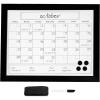 Sunnydaze Monthly Calendar Whiteboard for Wall – Dry Erase Board Calendar with Pine Wood Frame