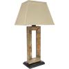 Sunnydaze Open Rectangle Side Table Lamp for Living Room – Slate Indoor or Outdoor Table Lamp – 31″ H – Plug-in Electric