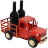 Sunnydaze Rustic Red Truck Sheet Iron Countertop Wine Rack – Holder Stores 4 Wine or Liquor Bottles