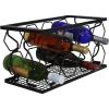 Sunnydaze Small Countertop Wine Rack – Metal Folding Wine Stand for The Kitchen or Bar – Black – 17.25″ W