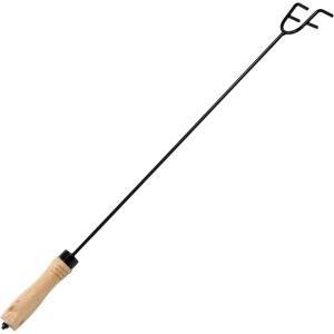 Sunnydaze 26-Inch Steel Fire Pit Poker Stick – Wood Handle – for Indoor or Outdoor Use