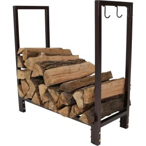 Sunnydaze 30-Inch Firewood Log Rack – Small Fireplace or Fire Pit Wood Storage Holder – Bronze – 500-lb Capacity(Bronze)