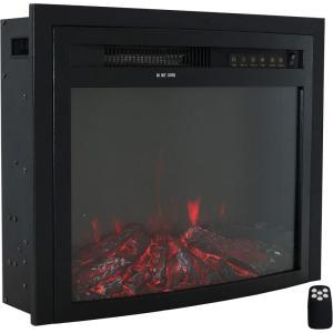 Sunnydaze Black Contemporary Indoor Electric Fireplace Insert – Wall Mount Electric Fireplace Heater with 9 Color Options – 23-Inch(23 in)