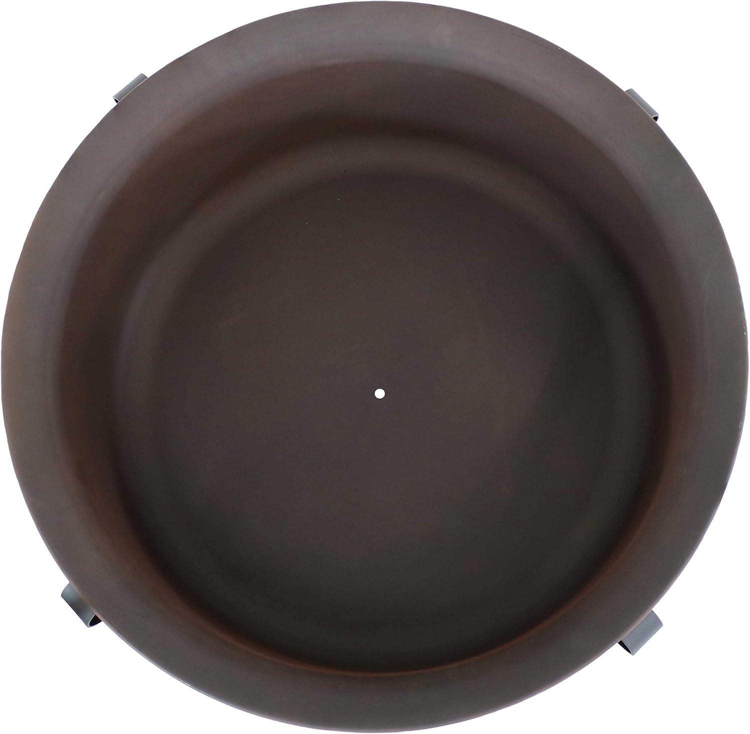 imageSunnydaze 29Inch WoodBurning Outdoor Fire Pit Bronze Cauldron Wood Fire Pit for Outside Includes Poker and Spark Screen