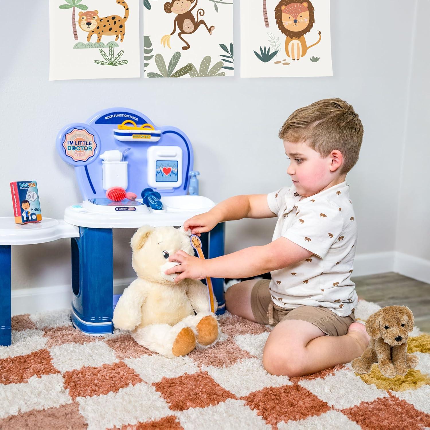 imageSunnydaze Little Doctor Kit for Kids Vet Station Toy and 12Piece Accessory Pack Veterinarian Playset for Kids Ages 3