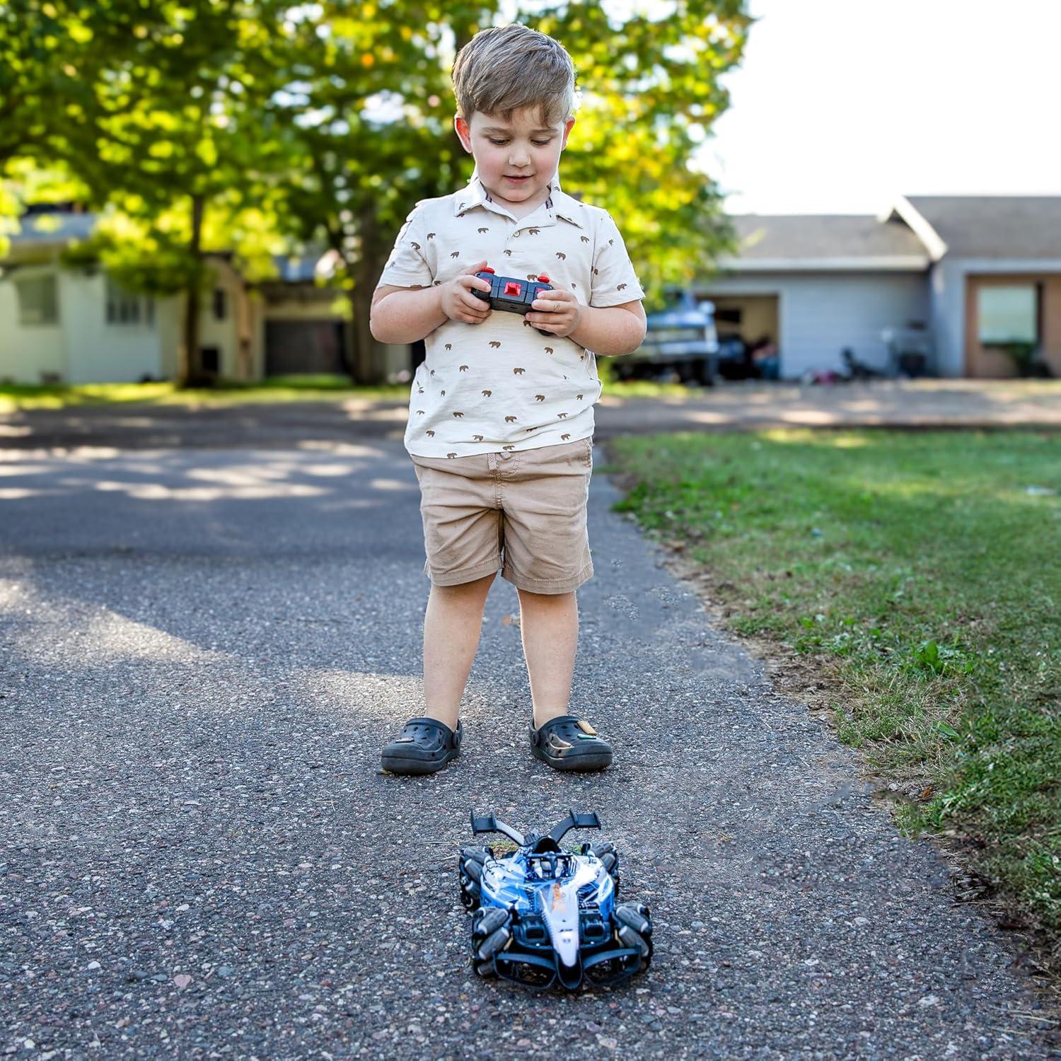 imageSunnydaze Stupendous Stunts Kids Remote Control Car RC Car with Lights Sounds Steam for Ages 6 360Degree Rotation