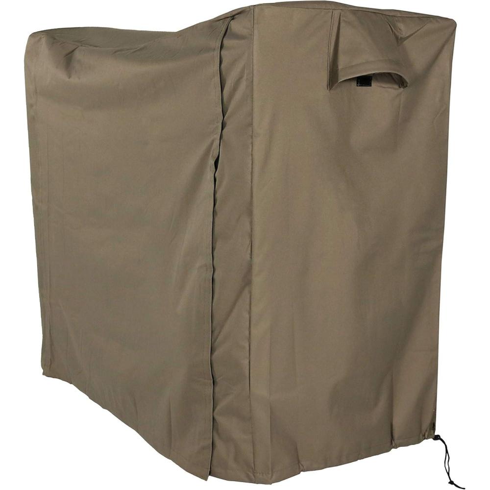 imageSunnydaze Firewood Rack Cover 5Foot  Outdoor Firewood Cover  Wood Rack Storage Tarp for Outside  Weather Resistant  KhakiKhaki