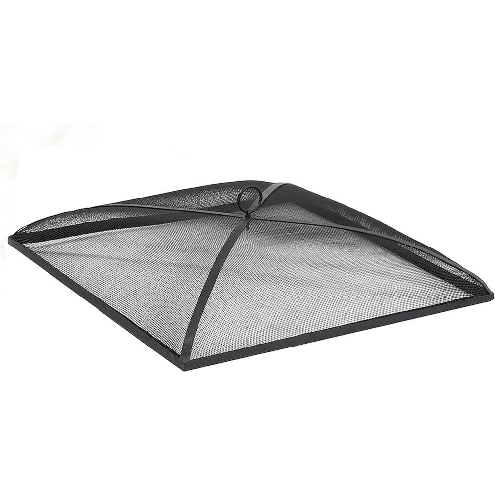 imageSunnydaze HeavyDuty Steel Mesh Fire Pit Spark Screen Cover  Outdoor Fire Pit Screen Cover  Square  Black  24Inch31 in