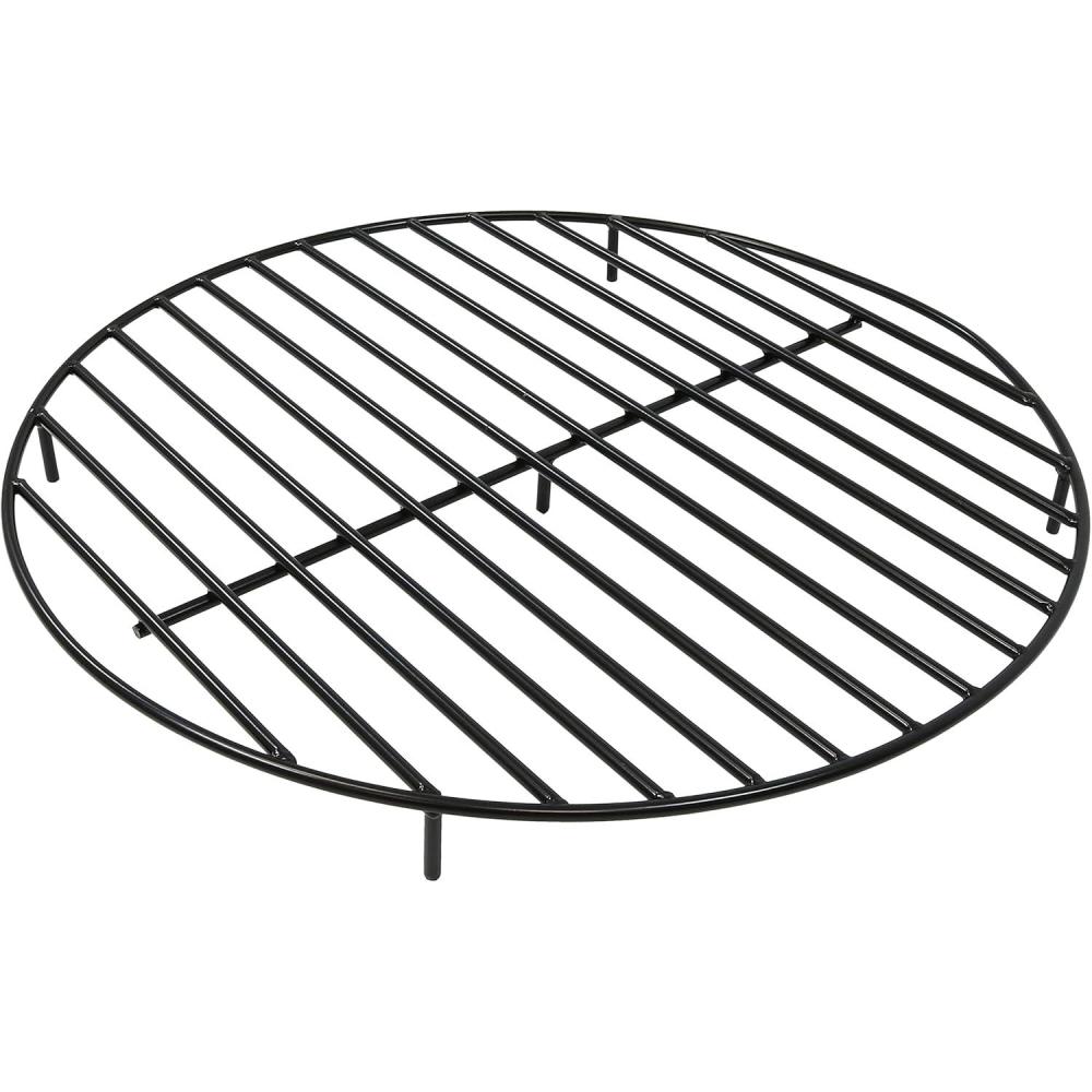 imageSunnydaze Round Fire Pit Grate  Elevated Wood Grate for Fire Pit  HeavyDuty Steel Log Grate for Outside  24Inch36 in