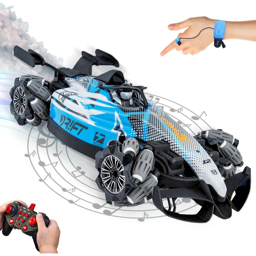imageSunnydaze Stupendous Stunts Kids Remote Control Car RC Car with Lights Sounds Steam for Ages 6 360Degree Rotation