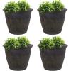 Sunnydaze 24-Inch Anjelica Large Plastic Pot for Plants – Double-Walled Outdoor Polyresin Round Planter Porch Pot with Drillable Drainage Holes – Beige – 2pk(Sable)