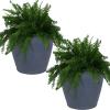 Sunnydaze 24-Inch Anjelica Large Plastic Pot for Plants – Double-Walled Outdoor Polyresin Round Planter Porch Pot with Drillable Drainage Holes – Beige – 2pk(Slate)