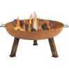 Sunnydaze 34-Inch Cast Iron Heavy-Duty Fire Pit for Outside – Wood-Burning Outdoor Fire Pit Bowl with Handles – Steel Finish(Rust)
