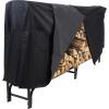 Sunnydaze 4-Foot Firewood Rack with Cover – Outdoor Wood Storage – Heavy-Duty Steel Log Holder with Cover – 850-lb Capacity(Black)