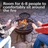 Sunnydaze Cosmic 30-Inch Patio Fire Pit for Outside – Outdoor Wood-Burning Fire Pit with Grill Grate, Spark Screen, and Fireplace Poker