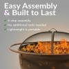 Sunnydaze Cosmic 42-Inch Large Outdoor Fire Pit – Wood-Burning Fire Pit with Round Spark Screen, Poker, and Built-in Grate