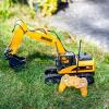 Sunnydaze Dig and Drive Remote Control Excavator Toy – 1:20 Scale Light-Up RC Construction Vehicle with Controller – Ages 8 and Up
