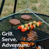 Sunnydaze Outdoor Fire Pit Tripod Cooking Grill System – Tripod Grill for Campfire – 22-Inch Grate