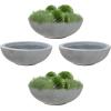 Sunnydaze Percival 20.75″ Shallow Outdoor Planter Bowl for Flowers and Succulents – Polyresin Double-Walled Design – Sable(Gray)