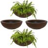 Sunnydaze Percival 20.75″ Shallow Outdoor Planter Bowl for Flowers and Succulents – Polyresin Double-Walled Design – Sable(Rust)