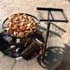 Sunnydaze Swiveling Dual-Grill Campfire Cooking Grate System – Includes 2 Height-Adjustable Grates and 1 Ground Stake
