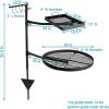 Sunnydaze Swiveling Dual-Grill Campfire Cooking Grate System – Includes 2 Height-Adjustable Grates and 1 Ground Stake