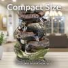 Sunnydaze Tabletop Water Fountain – Relaxing Indoor Desktop Water Feature – Rock Fountain with LED Lights – Office, Bedroom, Living Room