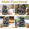 Sunnydaze Tabletop Water Fountain – Stacked Rocks 10.5 Inch Relaxing Desktop Water Fountain with LED Lights – Office, Bedroom, Living Room