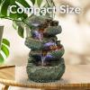Sunnydaze Tabletop Water Fountain – Stacked Rocks 10.5 Inch Relaxing Desktop Water Fountain with LED Lights – Office, Bedroom, Living Room