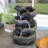 Sunnydaze Tabletop Water Fountain – Stacked Rocks 10.5 Inch Relaxing Desktop Water Fountain with LED Lights – Office, Bedroom, Living Room