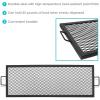 Sunnydaze X-Marks Fire Pit Cooking Grate – Outdoor Rectangle Black Steel BBQ Campfire Grill with Handles – 40-Inch(40 in)