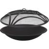 Sunnydaze 23-Inch Replacement Steel Fire Pit Bowl with Round Spark Screen – High-Temperature Painted Finish(Black)