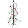 Sunnydaze 5ft Metal Christmas Tree with Hanging Hooks – Compact Ornament Display Stand for Craft Shows & Holiday Markets – Black(Black)