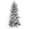 Sunnydaze 7ft Stately and Slim Artificial Christmas Tree – Unlit Green Christmas Tree with Hinged Branches – with Foldable Metal Stand(6ft)