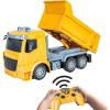 Sunnydaze Dump and Drive Remote Control Dump Truck Toy – Light-Up RC Construction Truck Toys – Birthday for Kids Ages 3+